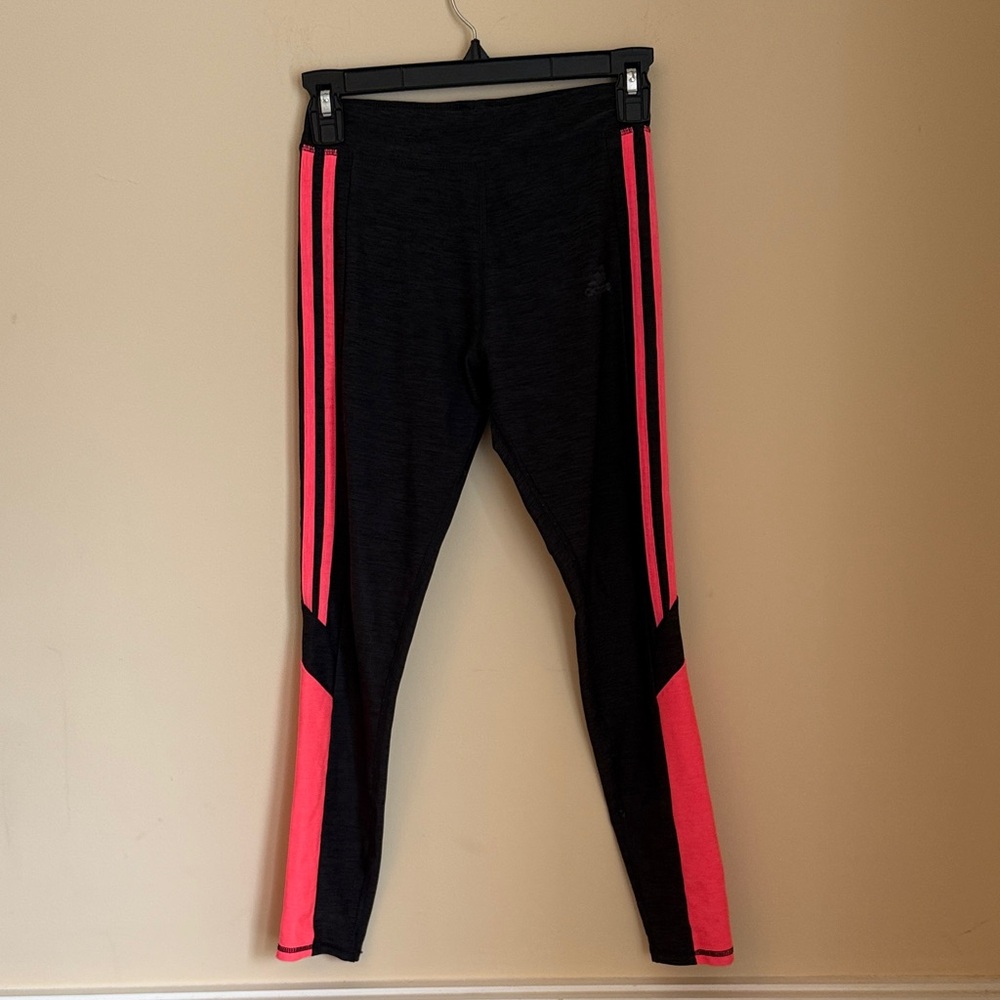 Adidas Black and Pink Kids Leggings